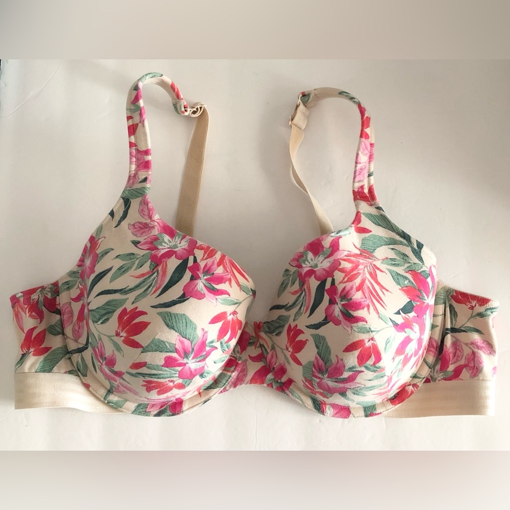 Cacique Floral Lined Underwire T-Shirt Bra 42C